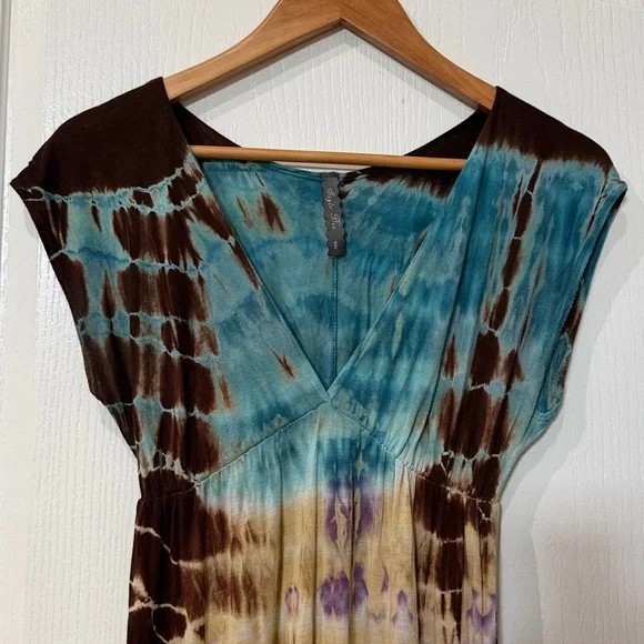 Style Biz size small V-neck, sleeveless tie-dye, maxi dress dress - Picture 3 of 4